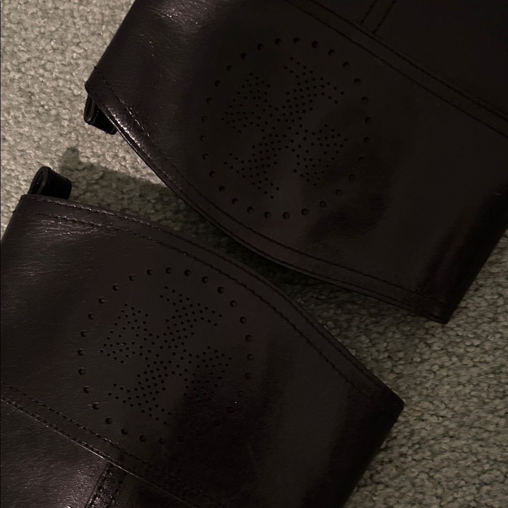 Tory Burch Daniella Leather High Black Riding Boots. 3.75” Heel. Size 10.5 - Picture 5 of 16